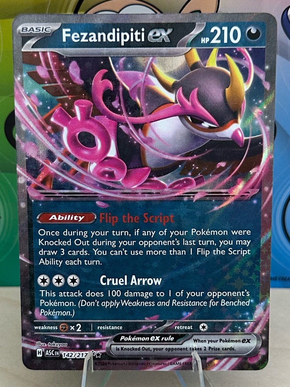 Pokémon TCG Fezandipiti ex - 142/217 - ME: Ascended Heroes (ASC) Mint/NM